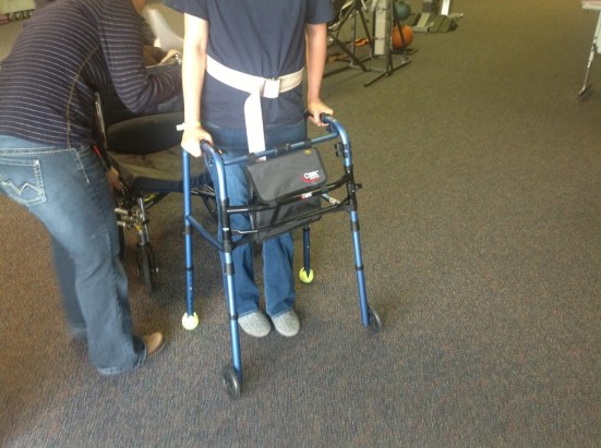 Me and the walker, making progress at my first PT appointment