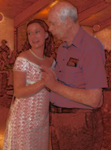 My husband's grandfather and I at our wedding, October 2010