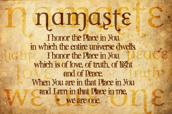 Namaste, word with definition.